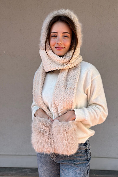 novon Balaclava / Beanie cu detaliu din blană artificială, ultra premium, cu ...