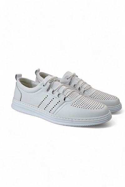By Yağlıoğlu Ktty02 Genuine Leather Soft Flexible Rubber Laced Men's Shoes