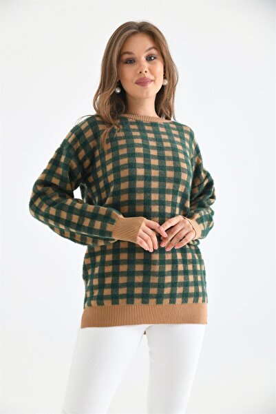 Garmi Жіноча блузка з квадратним візерунком Бісквіт