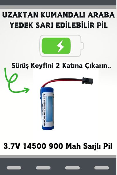 kosetoys Uzaktan kumandalı araba sarjlı pil 3.7v 14500 Li-on900 mah