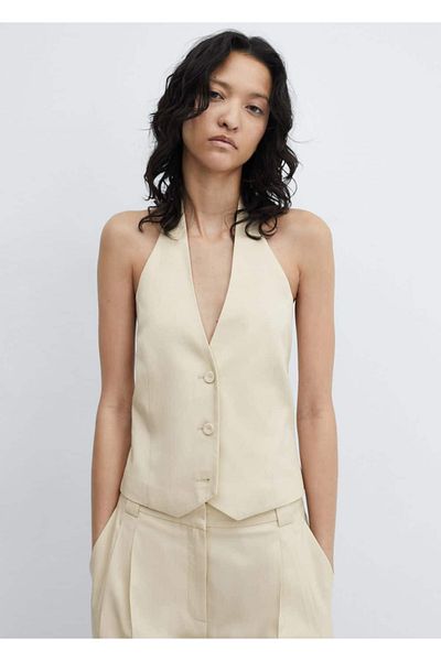 MANGO Woman Vesta cu guler Halter Lyocell