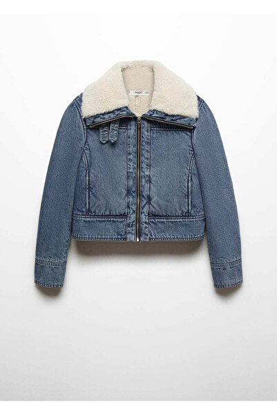 MANGO Woman Kürklü denim ceket