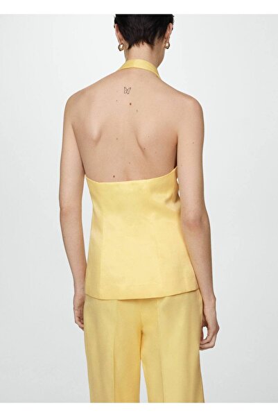 MANGO Woman Halter Yaka Düğmeli Yelek