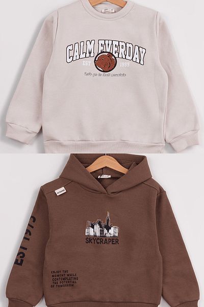 Harika KIDS Boy's 2-Pack Basic Sweatshirt