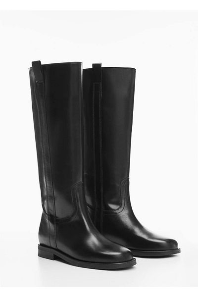 MANGO Woman Lange Lederstiefel
