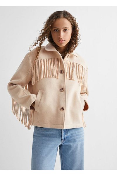 Mango Teen Ecru Jacket for Kids