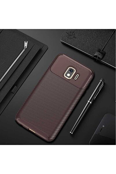 Samsung Galaxy J2 Core Case Carbon Silicone Case Brown Brown
