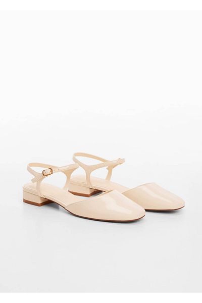 MANGO Woman Patent Leather Look Open Back Shoes