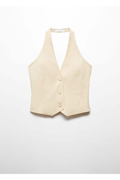 MANGO Woman Lyocell halter yaka yelek