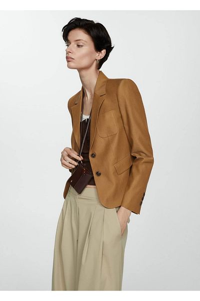 MANGO Woman Βαμβακερό μπουφάν Lyocell Blazer