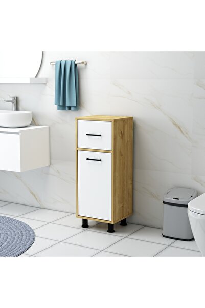 Home Mobiga Sorty Çamaşır Sepetli Çekmeceli Banyo Dolabı