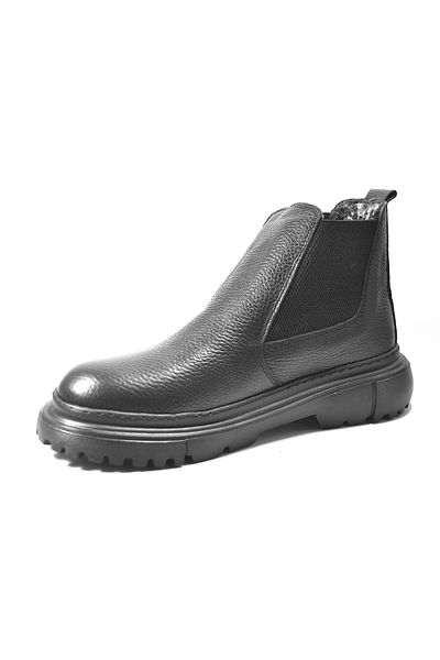 Onlo Ayakkabı Onlo Shoes K.911 Γνήσιο δέρμα Μαύρη Γούνα Χοντρή Σόλα Casual Ανδρικές Μπότες
