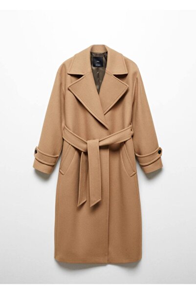 MANGO Woman Vlněný kabát Manteco Maxi Flap