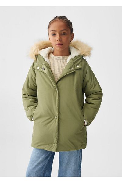 MANGO Kids Anorak aus Kunstfell mit Kapuze