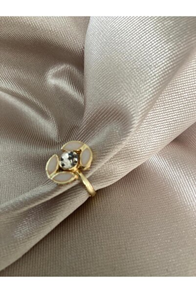 Pervin Ablacım Pink Design Adjustable Ring with One Stone Around the Middle