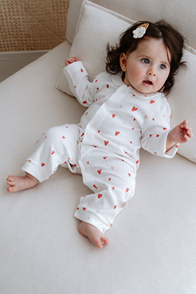 TBA COLLECTION Interlock Baby Rompers | Red Hearts