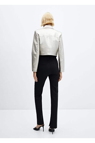 MANGO Woman Metalik Kısa Ceket