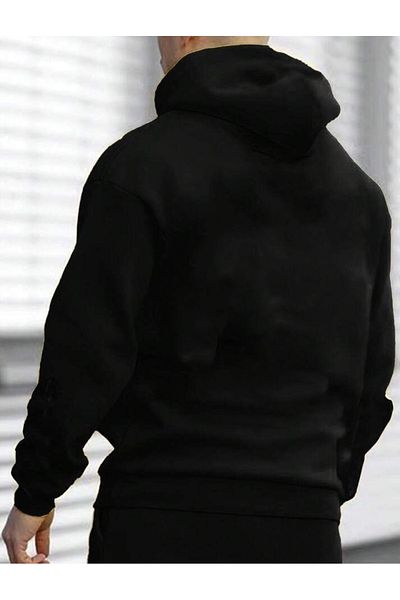 DEEPSENCE Unisex oversize černá mikina s kapucí Jusu Design