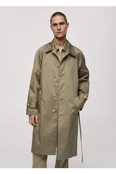MANGO Man Trenchcoat mit Gürtel aus Baumwollmischung