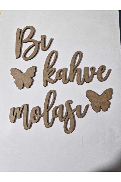 Sözen Home Design Bi Kahve Molası Lazer Kesim Ahşap Duvar Süsü Duvar Dekoru 2...