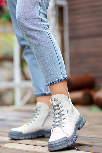 kajal ayakkabı Candy Lace-Up Stone Detail Boots