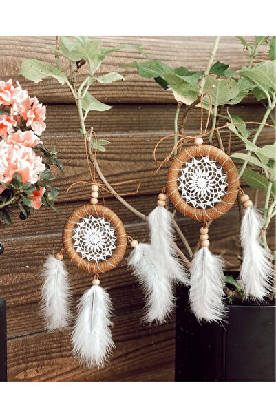 Mi-ÇA HOME Hasır Ip Jüt El Yapımı Araba Süsü Rüya Kapanı | Düş Kapanı | Dikiz Ayna Süsü | Dreamcatcher | 9 Cm