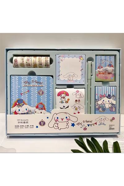Meyra Accessories Sanrio Cinnamorol Luxury Gift Stationery Set Notebook Pen Sticker Memo Pad