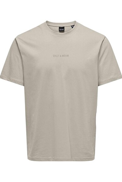 Only & Sons Onslev Life - Reg Text SS Tee Noos 22028147   الفضة