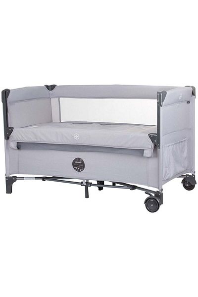 Chipolino Patut pliabil Chipolino Relax ash grey linen cu laterala culisanta