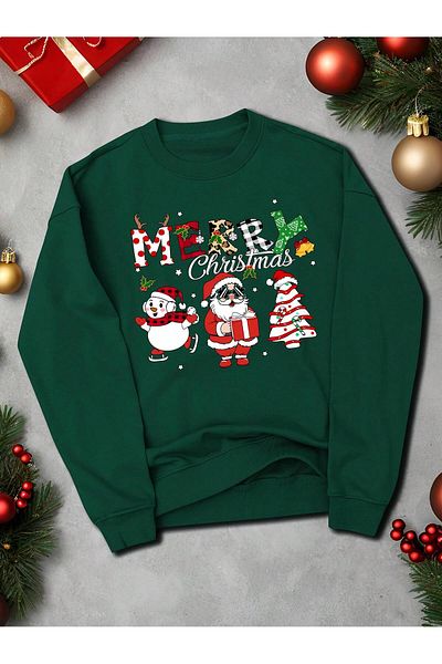 EVIus Πρωτοχρονιάτικο εμπριμέ - Φούτερ Crew Neck 3 Νήματα
