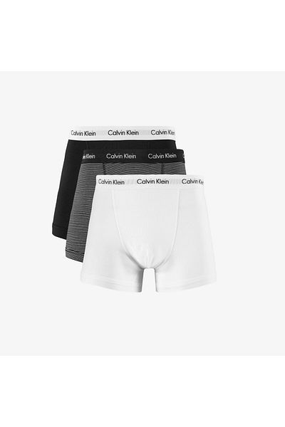 Calvin Klein Klasické 3-balení pánské černo/bílo/šedé boxerky