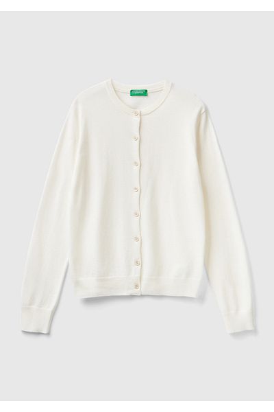 United Colors of Benetton Amestec de cașmir vanilie - Cardigan pentru femei