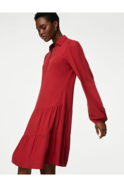 Marks & Spencer Regular Fit Uzun Kollu Mini Elbise