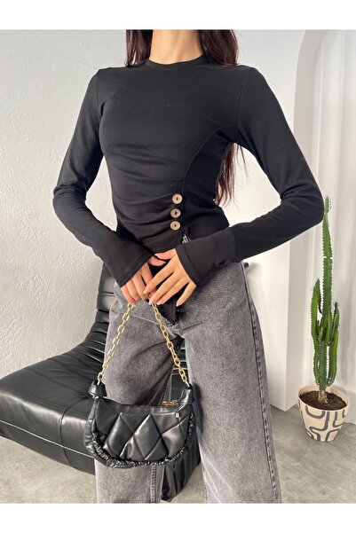 Butik Beyza Λεπτομερής μπλούζα με κουμπί