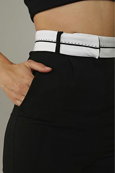 Bluence Belt Detailed Palazzo Relaxed Fit Trousers