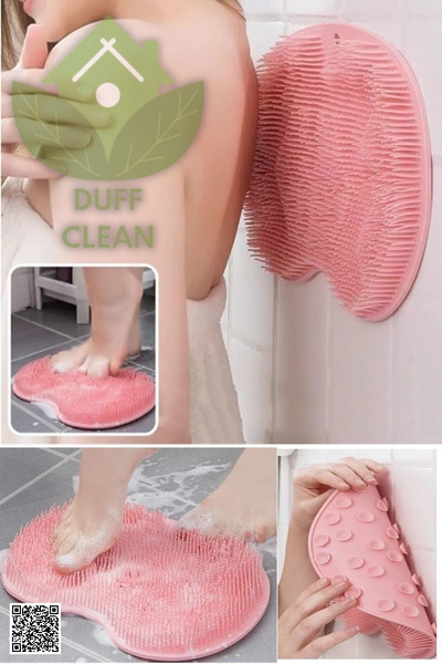 DUFF CLEAN Vantuzlu Silikon Banyo Fırçası Ayak Masaj Pedi Sırt Kesesi Vücut Y...