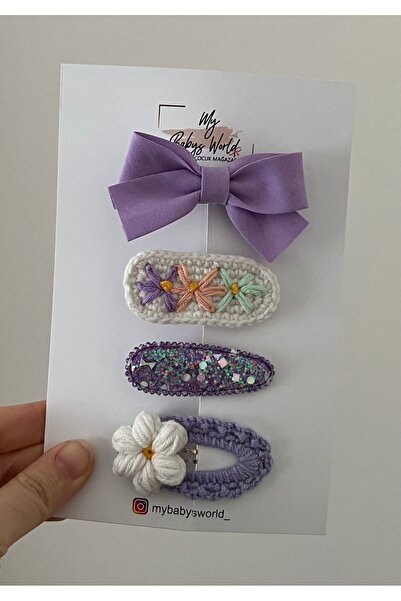 my baby’s world bebek çocuk mağzası Σετ κλιπ με αγκράφα 4 τεμαχίων σε λιλά χρώμα