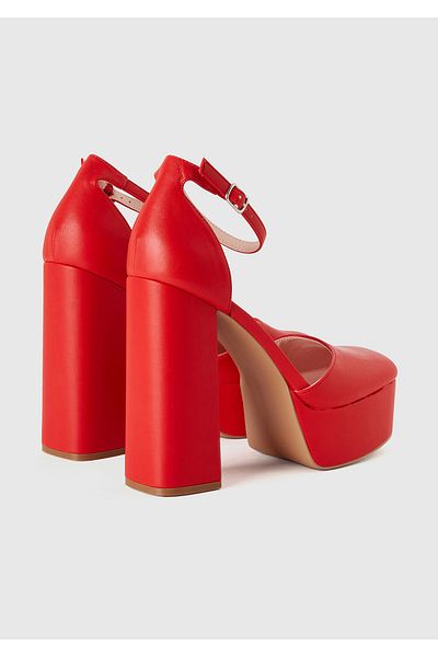 United Colors of Benetton Red Platform Heeled Women's Shoes