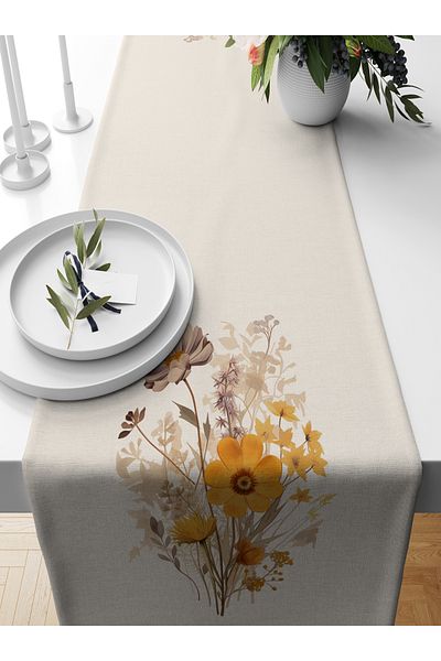 Bertille Home Flower Series 140x40 Cm Digital Printed Runner