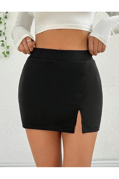 MAROVOAY Large size slit miniskirt