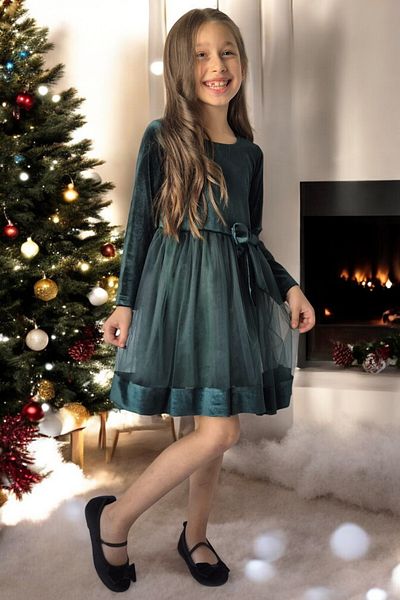 QUB CLUB Girl Child Velvet Christmas New Year New Year Birthday Party Wedding Dress