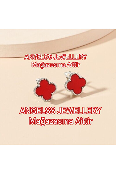 ANGELSS JEWELLERY Kırmızı Gümüş Küpe * (YONCA MODEL KIRMIZI GÜMÜŞ KÜPE)