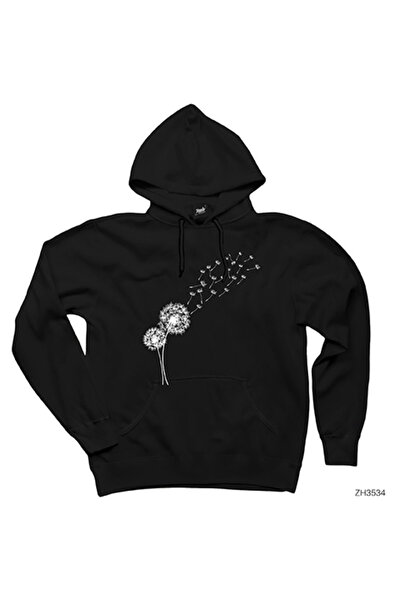 WAKHA سويت شيرت بقلنسوة أسود اللون ينفخ في الريح