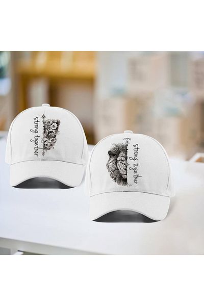 LEIVOR Καπέλο κουμπώματος Strong Together Lion Design Lover Couple Combination