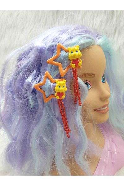 HAPPY HANDMADE 2 Litoka Set of 2 Hair Beads and Hair Earrings - Gift Clasp