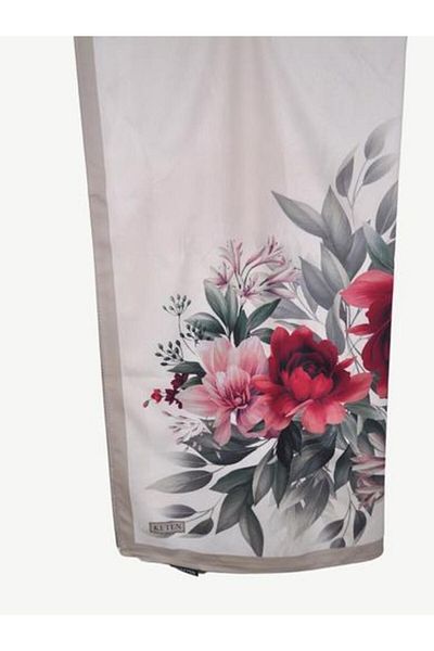 PİRAMİT Chain Square Twill Floral Patterned Shawl