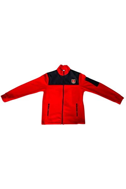 kho military design Black Military School Red Fleece Coat Unisex (Size XL)