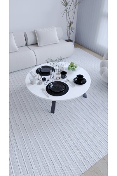 moka park avm Katlanır Ayaklı Yuvarlak Pratik Yer Sofrası Mutfak Sofrası 60 cm