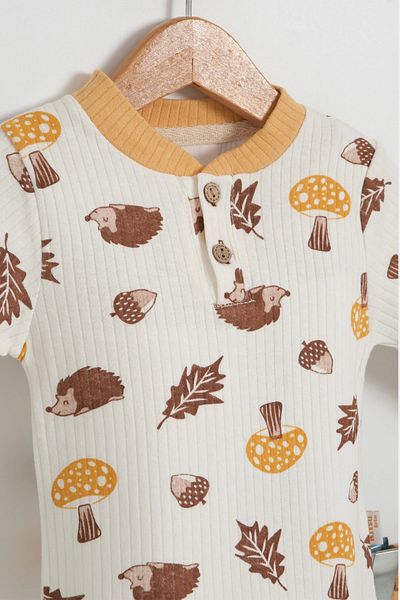 LOGO AKSESUAR 100% Cotton Person Patterned Children's Set - Top & Bottom Set