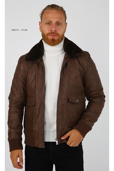 Brango Men's Leather Jacket 38010